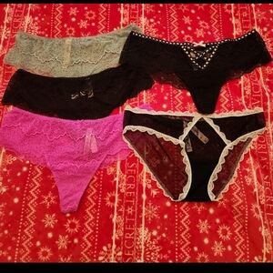 5 NWT Victoria's Secret Lot Bundle Sexy Lace Cheeky, Thong, Panty, Bikini Underw